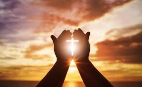 prayer Christ pray hands sunset faith